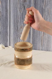 Ahşap Havan | Sarımsak Baharat Döveceği Seti thumbnail 1