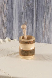 Ahşap Havan | Sarımsak Baharat Döveceği Seti thumbnail 2