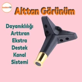 Elista Mobilya Ayağı Sehpa Tv Ünitesi Ayakları Yükseltici 15 Cm Siyah Altın 4 Adet - 4