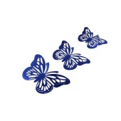 Dekoratif Kağıt Kelebek Balon Süsü Hologramlı Lacivert 3D 12 Adet - 2