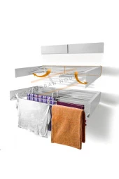 Kurutmalık Çamaşır Askısı - Duvara Monte Çamaşırlık - Patentli Tasarım (BEYAZ-100CM) - 1