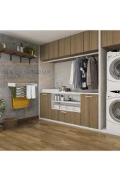 Kurutmalık Çamaşır Askısı - Duvara Monte Çamaşırlık - Patentli Tasarım (BEYAZ-70CM) - 3
