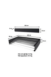 Kurutmalık Çamaşır Askısı - Duvara Monte Çamaşırlık - Patentli Tasarım (ANTRASİT-120CM) - 6