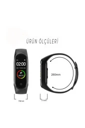 M4 Akıllı Bileklik Tansiyon, Adım Sayar, Bildirim Ve Mesaj Okuma (renkli Ekran) - 4