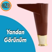 Mobilya Takımı Çekyat Kanepe Komidin Sehpa TV Ünitesi Koltuk Ayağı 15 cm Ceviz Altın Baza Ayak - 3