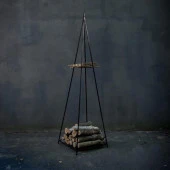 Odun Koyma Rafı Üçgen Tasarım Dış Mekan Odunluk thumbnail 8