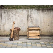 Odun Dizme Rafı Şömine Yanı Metal Odunluk Bahçe Odunluğu - 5