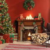 Ferforje Şömine Odunluk Dekoratif Metal Odunluk thumbnail 2