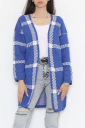 Desenli Triko Hırka Saks - 7652.1319. - 2