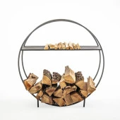 Odun Kovası Yuvarlak Tasarım Metal Odunluk - 2