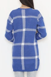 Desenli Triko Hırka Saks - 7652.1319. - 4