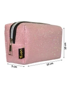Yuga Makyaj Çantası Simli Açık Pembe - 3