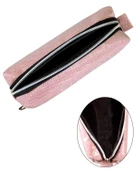 Yuga Makyaj Çantası Simli Açık Pembe - 2