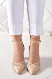 Erkan Saçmacı Diana Ten Vegan Fileli Kalın Topuklu Ayakkabı thumbnail 3