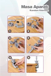 Kuaför Eğitim Mankeni + Masa Aparatı + Saç Örgü Seti - Siyah thumbnail 6