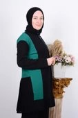Armine 23KT448 Yeşil Kadın Fırfırlı Yarı Fermuarlı Kadın Tunik - 2