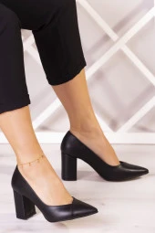 Erkan Saçmacı Belinda Siyah Vegan Jatqılı Kalın Topuklu Ayakkabı - 2