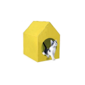 Sarı Kedi Köpek Evi Kulübesi Yuvası Plastik Demonte Taşınabilir - 1