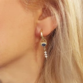 Vaoov 925 Ayar Gümüş Taşlı Göz Nazar Küpe thumbnail 3