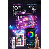 USB Fonksiyonlu Uygulamalı 10 Metre Rgb Yılbaşı Ledi MagicKumandalı Led Çam Ağacı Ledi Kayar led - 1