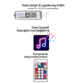 USB Fonksiyonlu Uygulamalı 10 Metre Rgb Yılbaşı Ledi MagicKumandalı Led Çam Ağacı Ledi Kayar led - 2