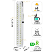 Apartman Acil Durum Lambası Işıldak Fener Isg Koridor Merdiven Işyeri Otomatik Yanan Ipli 69 Led - 1