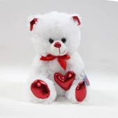 62500 Parlak Kalpli Beyaz Peluş Ayı 30 cm - 2