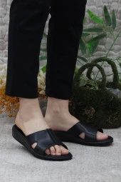 Ceyo 9200-3 Siyah Ortopedik Rahat Kadın Terlik thumbnail 2