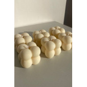 Dekoratif Mini Bubble Mum - Beyaz Renk 10 Adet Mum - 1