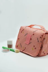 Çok Fonksiyonlu Askılı Makyaj Çantası Kiraz Desenli ( Büyük Boy ) - 7