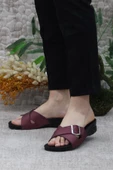 Ceyo Flora-11 Bordo Rahat Ortapedik Kadın Terlik thumbnail 3