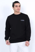 Lugmo Erkek Sweatshirt 3 İplik Kompak Kumaş Kazak Regular Siyah - 6