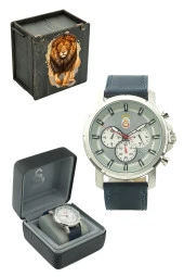 Galatasaray Orijinal Deri Kordonlu Multifonksiyonel Kol Saati Hediyelik Ahşap Kutulu - 1