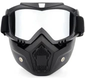 Cross Motosiklet Bisiklet Gözlüğü Açık Kask Maskesi Süngerli Bant Lastikli Jet Maske Aynalı Cam - 1