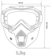 Cross Motosiklet Bisiklet Gözlüğü Açık Kask Maskesi Süngerli Bant Lastikli Jet Maske Aynalı Cam - 2