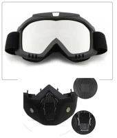 Cross Motosiklet Bisiklet Gözlüğü Açık Kask Maskesi Süngerli Bant Lastikli Jet Maske Aynalı Cam - 3