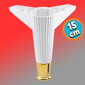 Mobilya Takımı Çekyat Kanepe Komidin Sehpa TV Ünitesi Koltuk Ayağı 15 cm Beyaz Altın Baza Ayak - 1