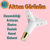 Mobilya Takımı Çekyat Kanepe Komidin Sehpa TV Ünitesi Koltuk Ayağı 15 cm Beyaz Altın Baza Ayak - 3