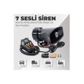 Her Araca Uyumlu Universal 7 Sesli Polis Sireni 32022 - 1