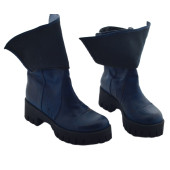 Lacivert Dış Boyası Hasarlı 36 Numara Kadın Bot - 1