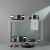 Schafer Moonlight Seramik Tencere Seti 7 Parça-Siyah - 1