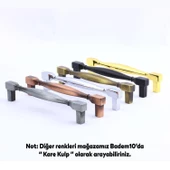 Kare Kulp Mobilya Mutfak Dolabı Çekmece Dolap Kulpları Kapak Kulpu Kulbu Altın 128 Mm-12.8 Cm Metal thumbnail 7