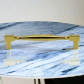 Kare Kulp Mobilya Mutfak Dolabı Çekmece Dolap Kulpları Kapak Kulpu Kulbu Altın (96 MM-9.6 CM) Metal thumbnail 4