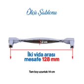 Kare Kulp Mobilya Mutfak Dolabı Çekmece Dolap Kulpları Kapak Kulpu Kulbu Krom Renk 128 mm Metal - 2