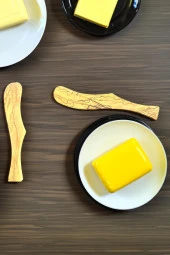 Zeytin Ağacı Tereyağ Bıçağı Seti | 2 Adet El Yapımı Ahşap Tereyağ Süreceği - 2