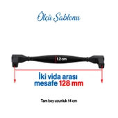 Kare Kulp Mobilya Mutfak Dolabı Çekmece Dolap Kulpları Kapak Kulpu Kulbu Siyah 128 Mm-12.8 Cm Metal thumbnail 3