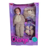 Vardem Change Oyuncak Bej Ayı Aksesuarlı 30 Cm Bebek 66839 - 4