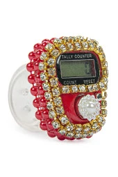 İnci Detaylı Taşlı Zikirmatik Kırmızı thumbnail 1