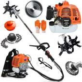 Mager Benzinli 9,9 Hp Çapa Aparatlı Toplam 5 Başlık Ultra Çim Biçme Tırpan Makinası Sırt Tipi - 1