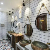 Renkli Duvarlar 60x30cm Shiny Siyah Çizgili Beyaz Kare Yapışkanlı Karavan Prefabrik Banyo Wc Duvar Kaplama Paneli - 1
